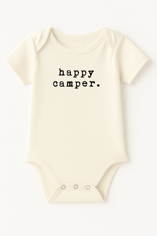 Happy Camper Organic Cotton Baby Bodysuit Short Sleeve