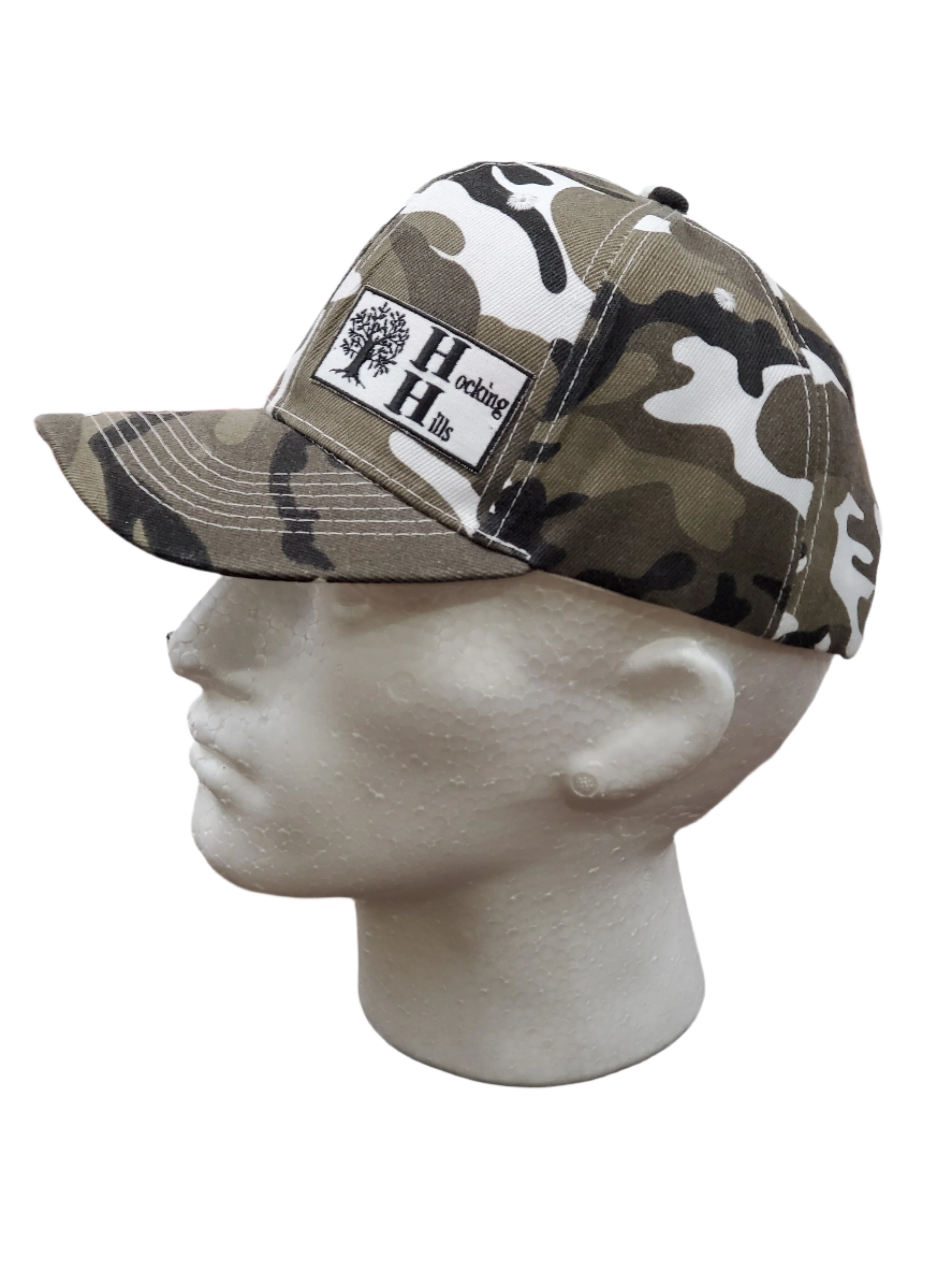 Custom White Camo Hocking Hills Patch Hat