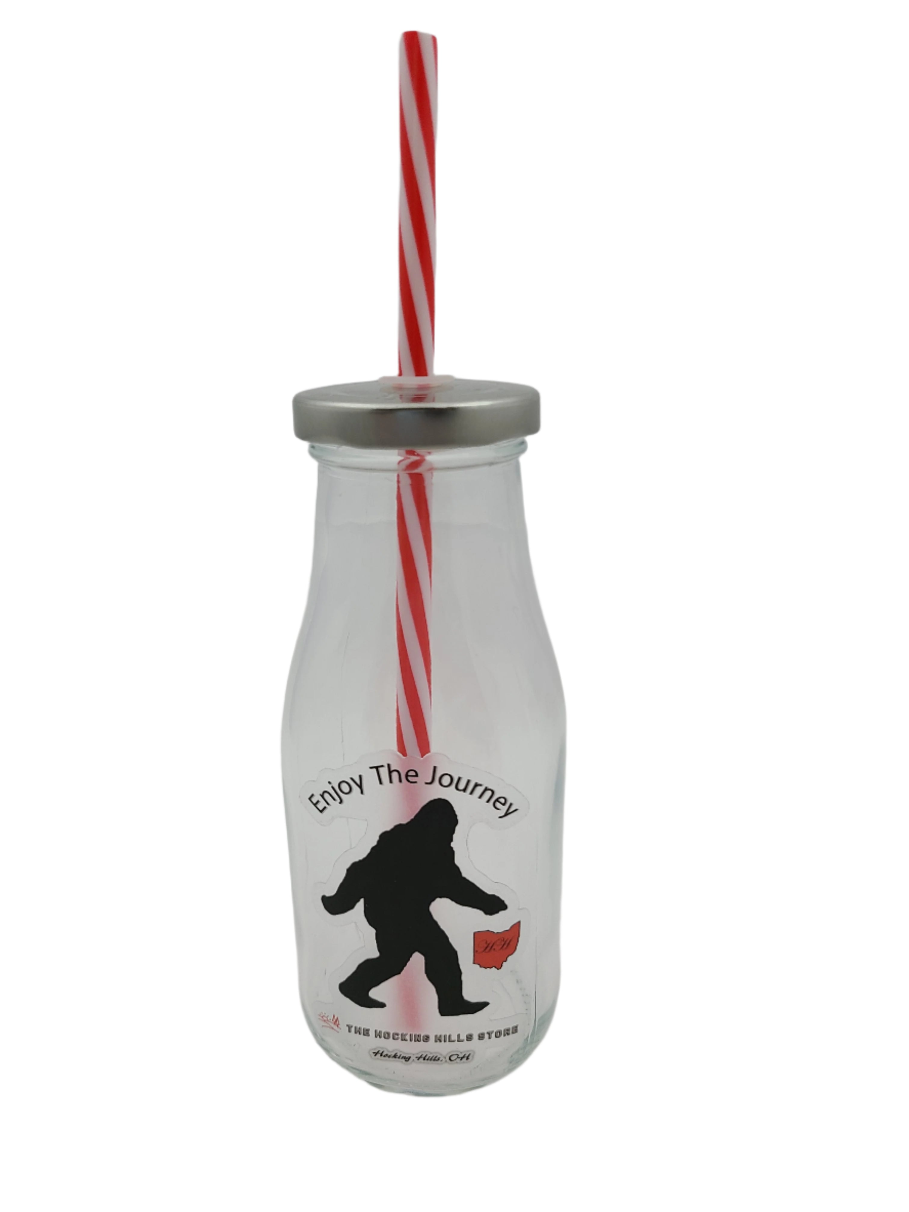 Bigfoot Enjoy The Journey Glass (Milk Bottle)