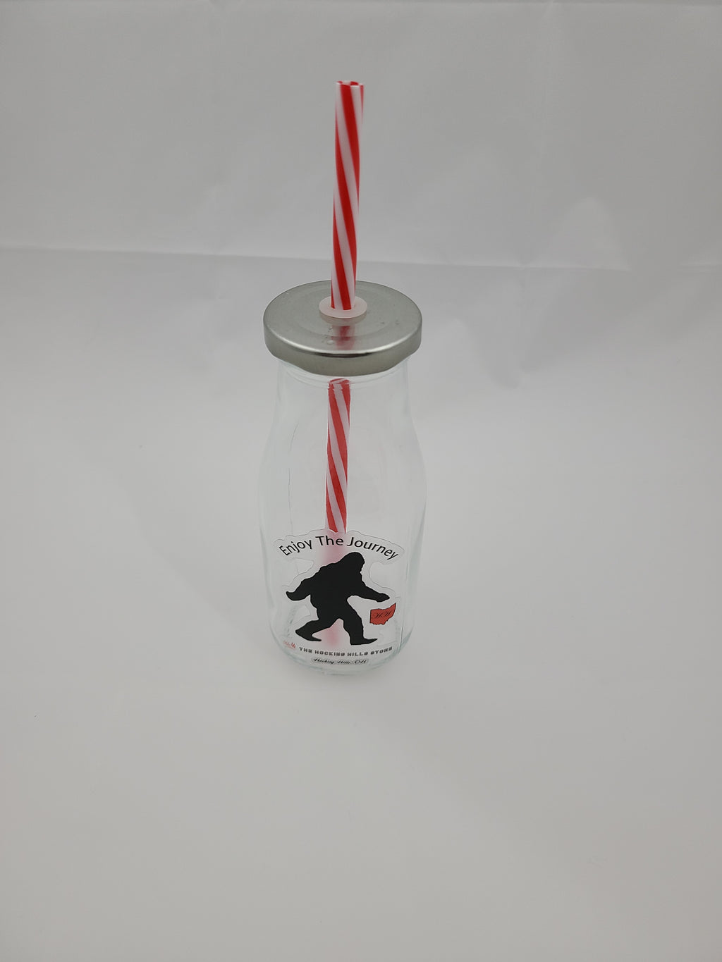 Bigfoot Enjoy The Journey Glass (Milk Bottle)