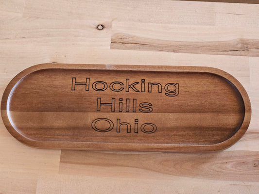 Wood Hocking Hills Ohio Engraved Small Serving Tray