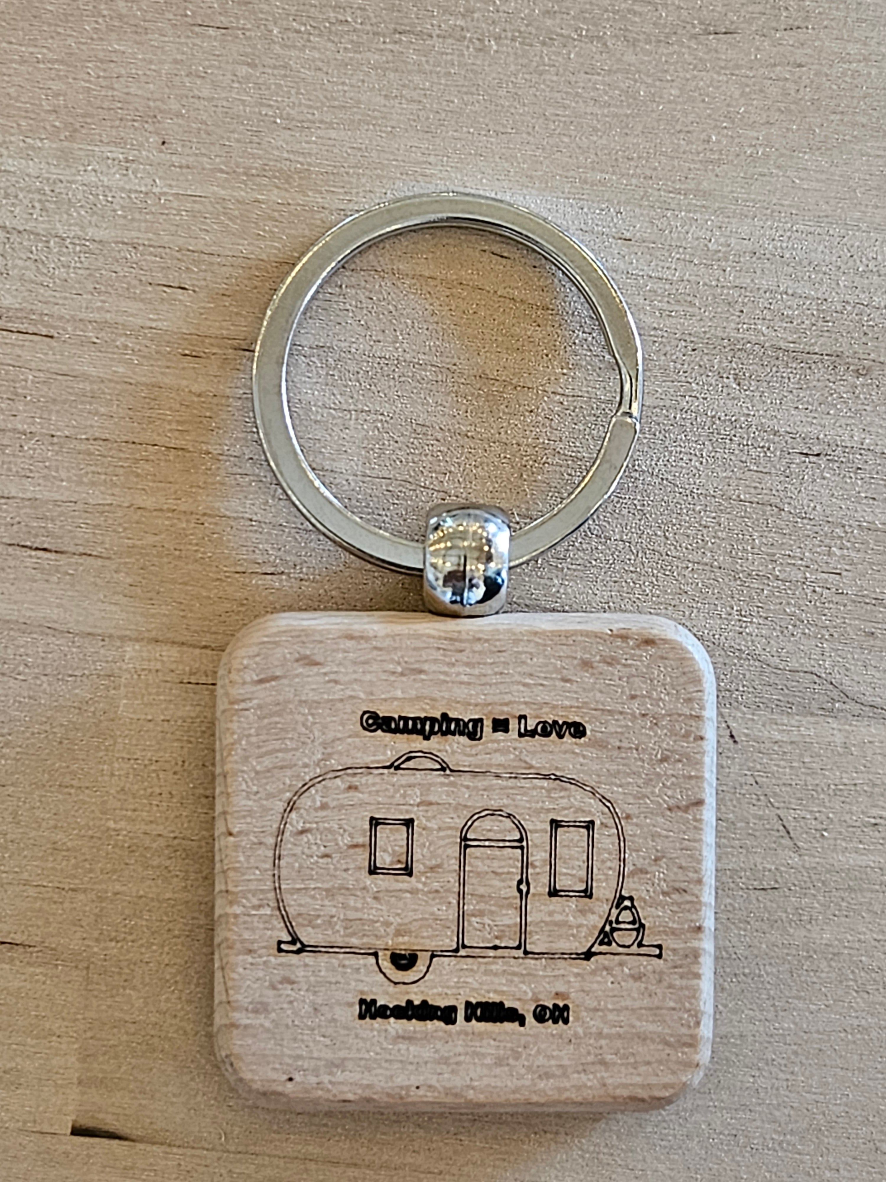Hocking Hills Wood Laser Engraved Ohio Keychain