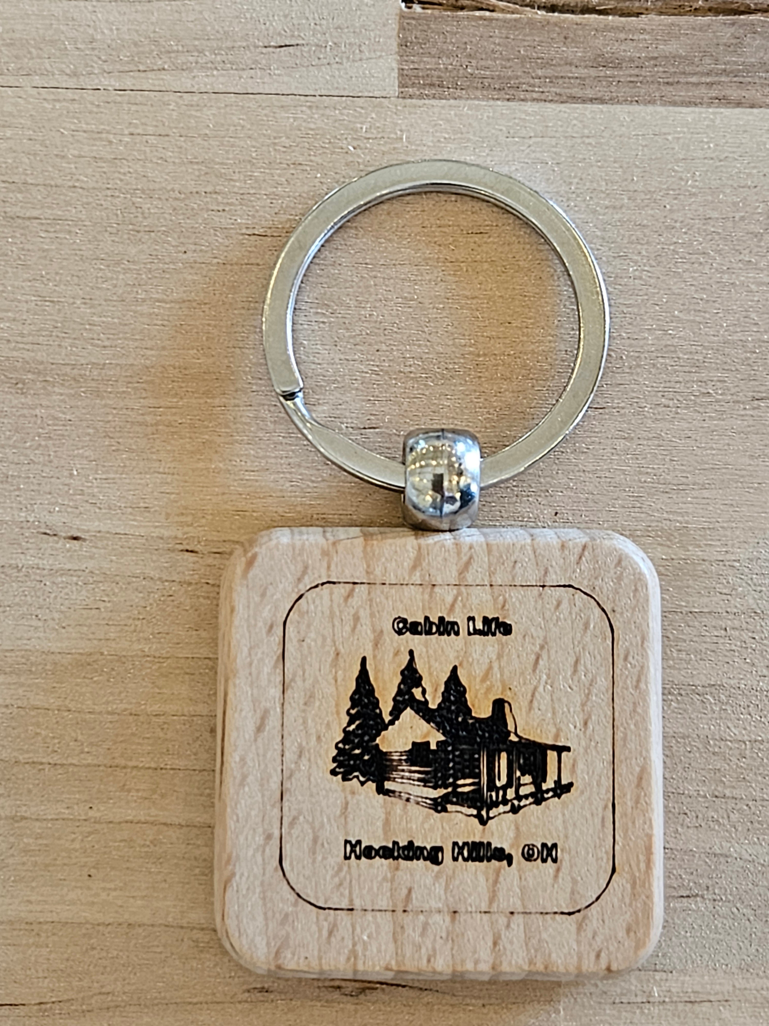 Hocking Hills Wood Laser Engraved Ohio Keychain