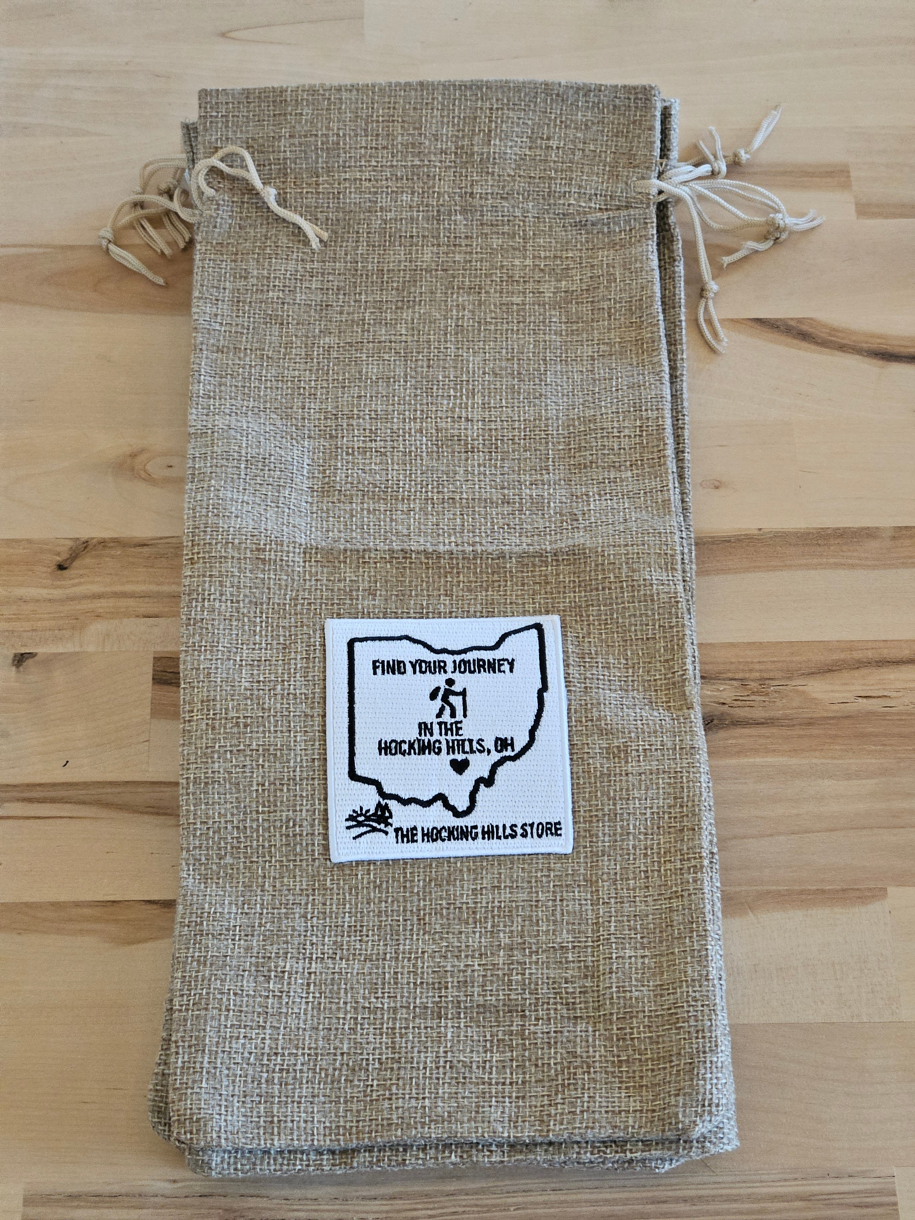 Hocking Hills Ohio Burlap Wine Gift Bag