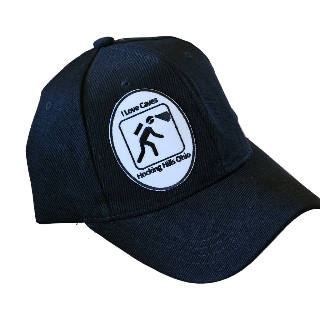 Black cap with a logo on a White surface