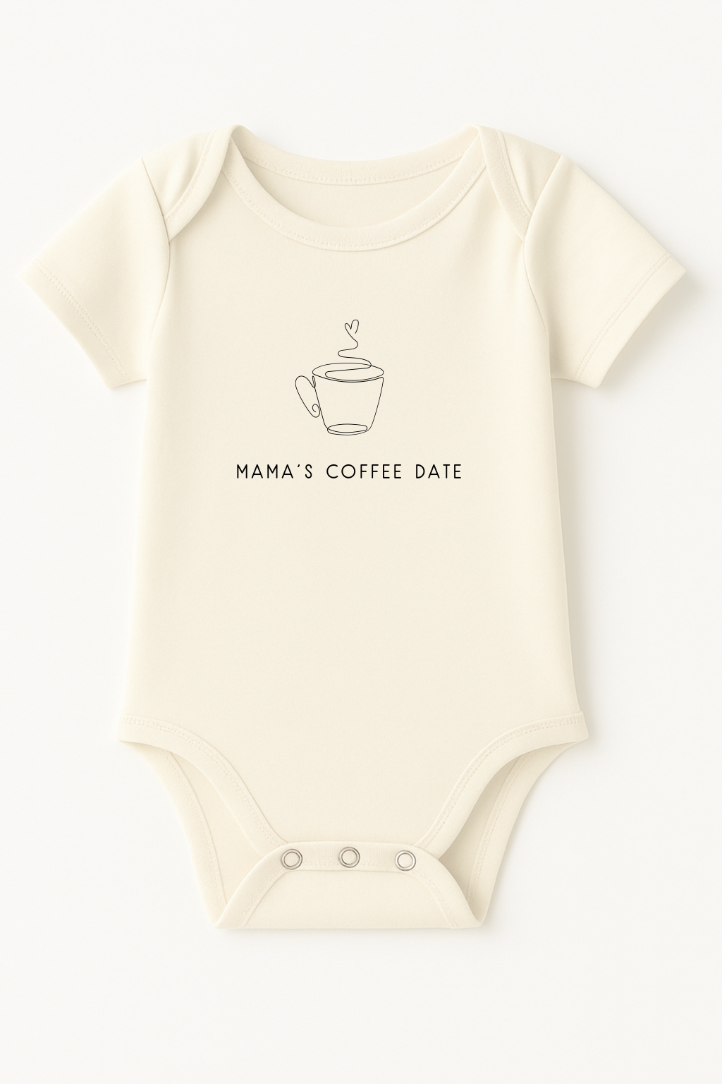 Mama's Coffee Date Organic Cotton Baby Bodysuit Short Sleeve