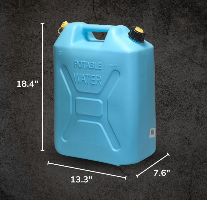 Scepter Portable Plastic Military Style Food Grade 5 Gal Water Jug Container with Reversible Spout for Camping & Emergency Storage, Blue