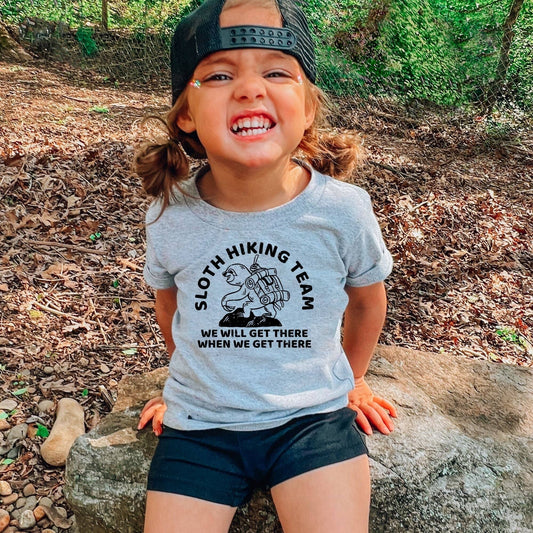 Sloth Hiking Team Toddler TShirt 169: Grey / 5T