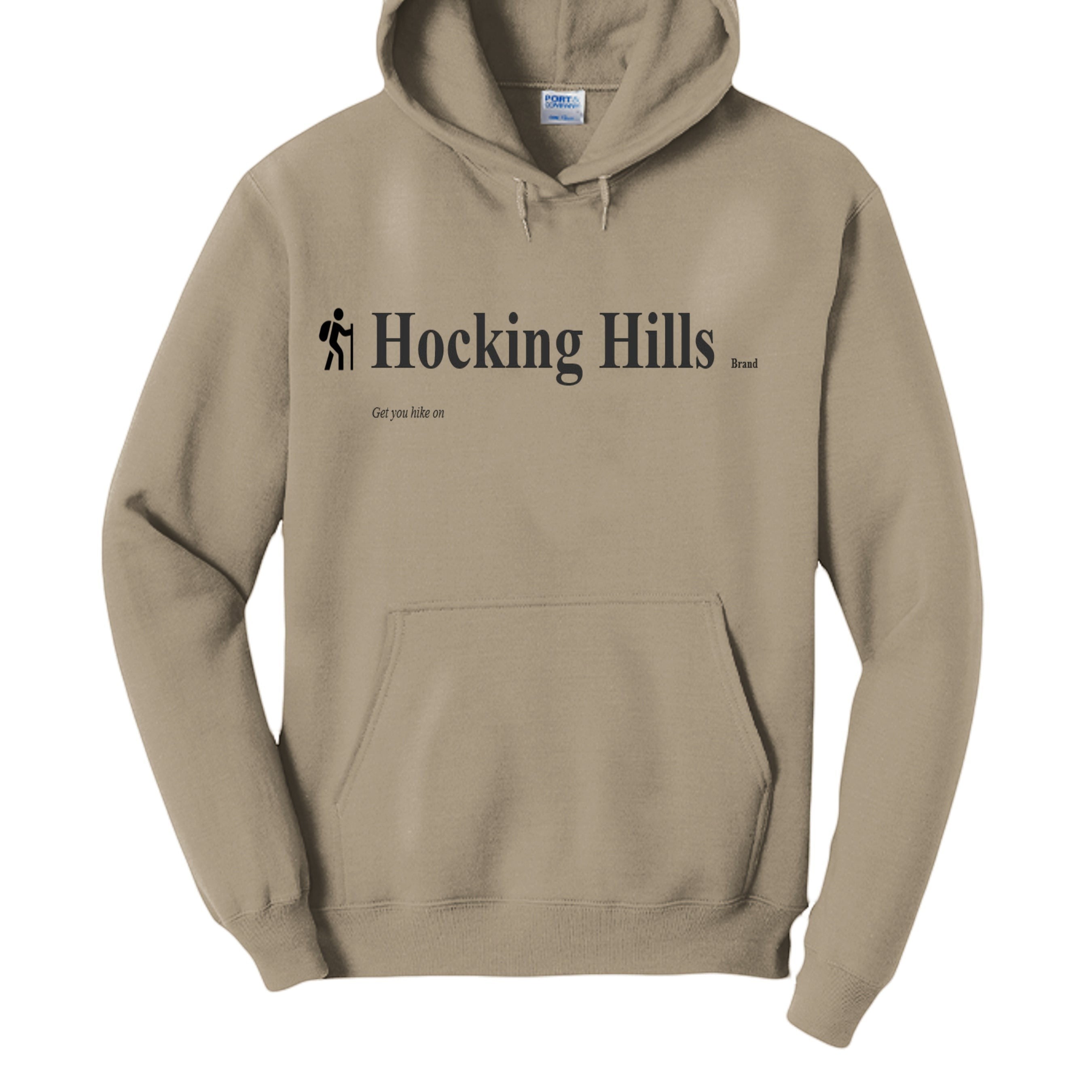 The Hocking Hills Store tan cotton-poly blend pullover hoodie with