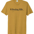 The Hocking Hills Store Brand yellow tri-blend tee with a hiker graphic and text.