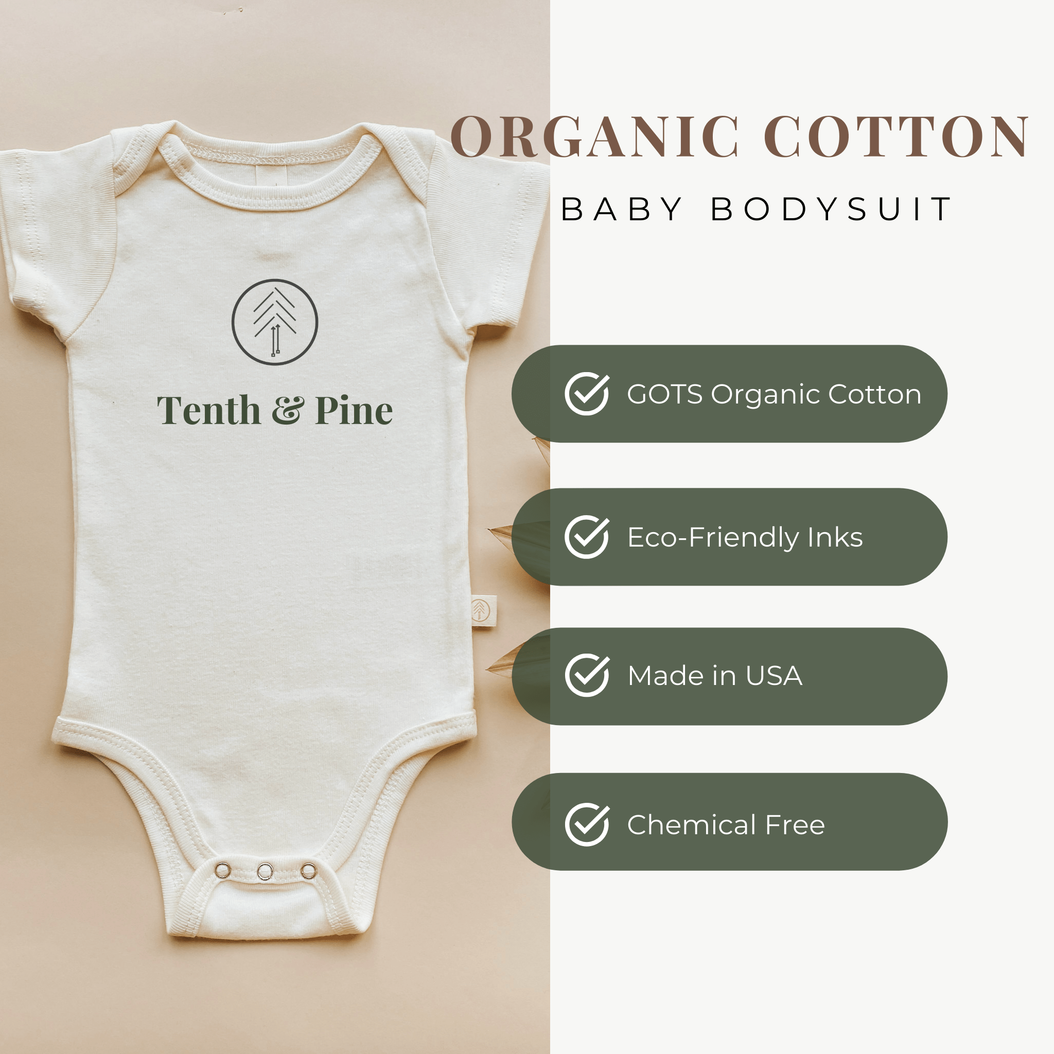 Happy Camper Organic Cotton Baby Bodysuit Short Sleeve