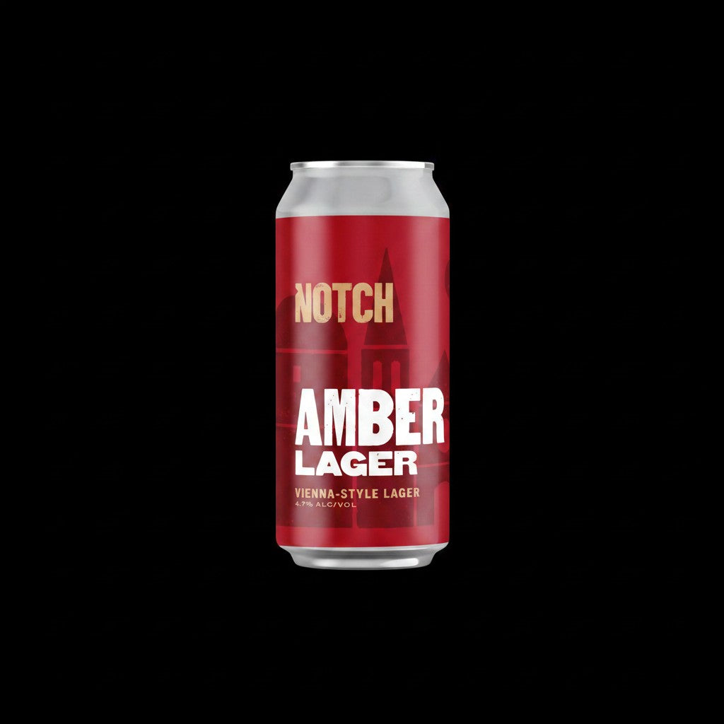 The Hocking Hills Store Amber Lager can, Vienna-style, 4.7% ABV, with notes of toast and caramel.