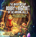 The Hocking Hills Store book cover: Bobby the Bigfoot and two boys explore Hocking Hills, Ohio, with mushrooms and crystals.