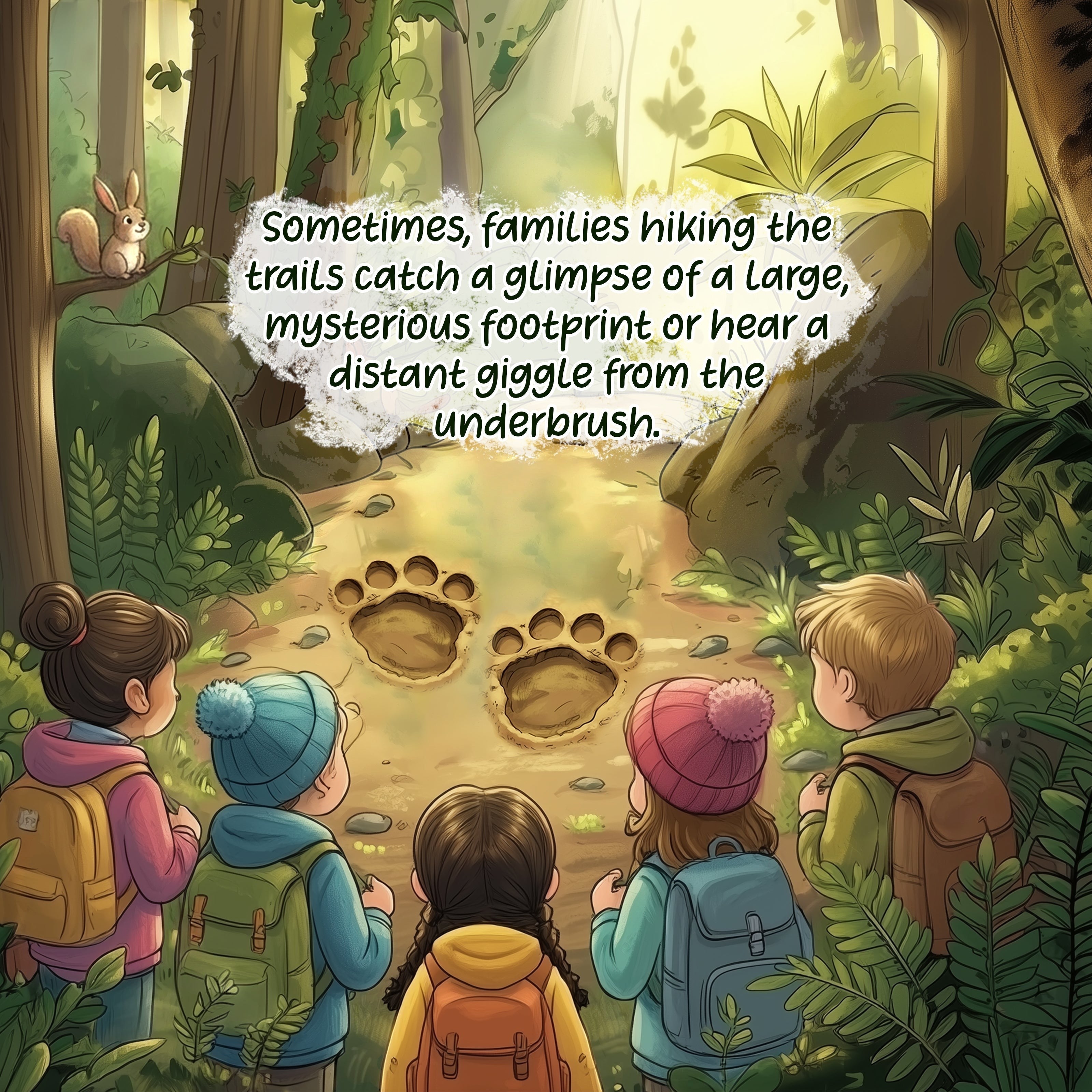 The Hocking Hills Store: Children discover large footprints on a forest trail, hinting at Bobby the Bigfoot's presence.