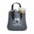 The Hocking Hills Store Official Bigfoot Search Team tote bag in charcoal grey with Bigfoot graphic and text.