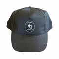 The Hocking Hills Store black lightweight hiking hat with "I love Hiking" graphic and hiker icon.