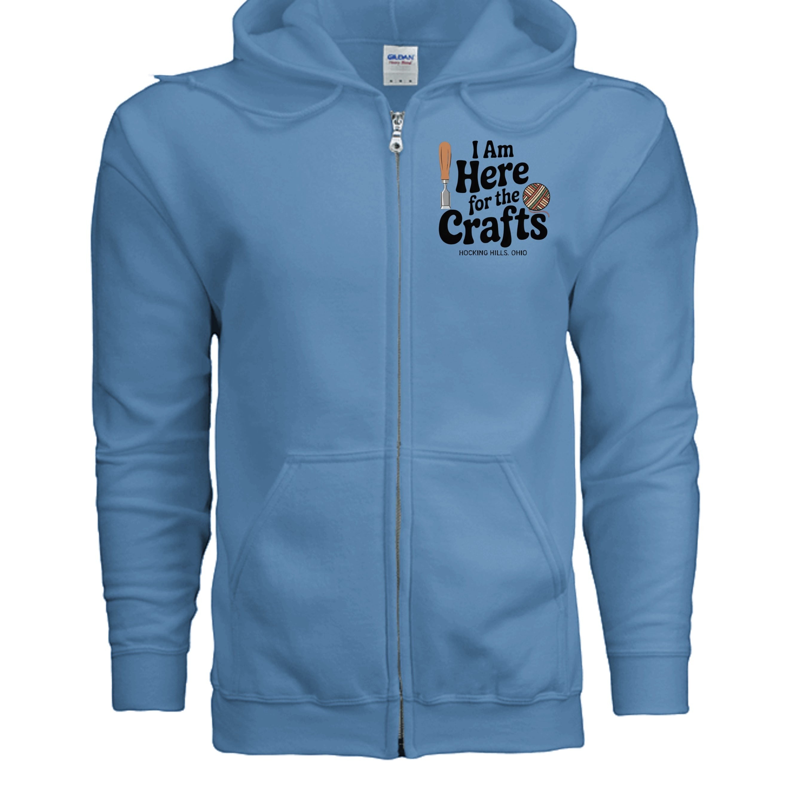 The Hocking Hills Store blue cotton blend zip-up hoodie with
