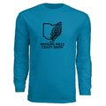 The Hocking Hills Store blue long-sleeve polyester t-shirt with Ohio outline and "The Hocking Hills Craft Show" graphic.