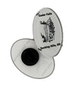 The Hocking Hills Store Cedar Falls oval pin featuring a black and white illustration of a waterfall and trees, with text 'Cedar Falls Hocking Hills, OH'.