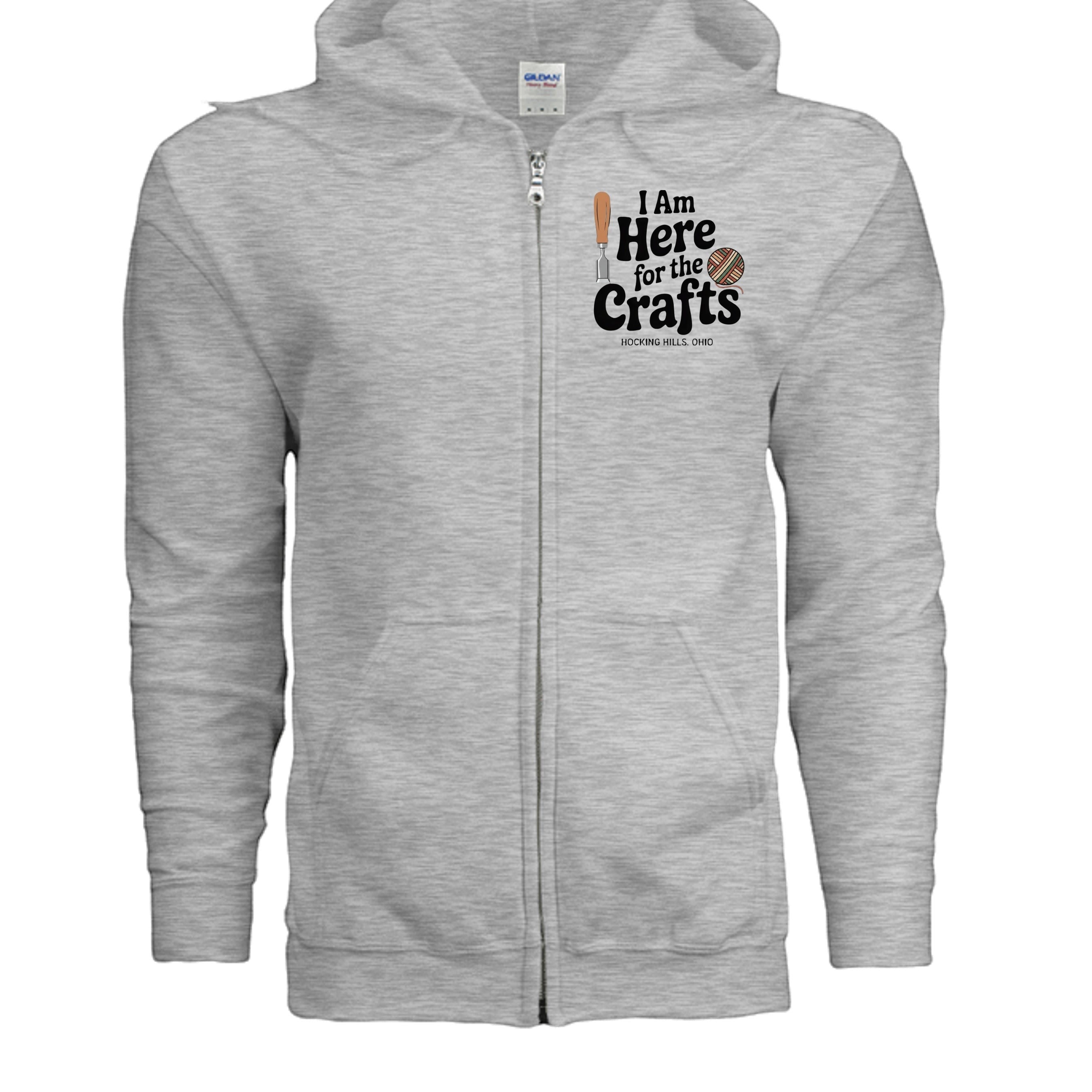 The Hocking Hills Store grey zip-up hoodie with