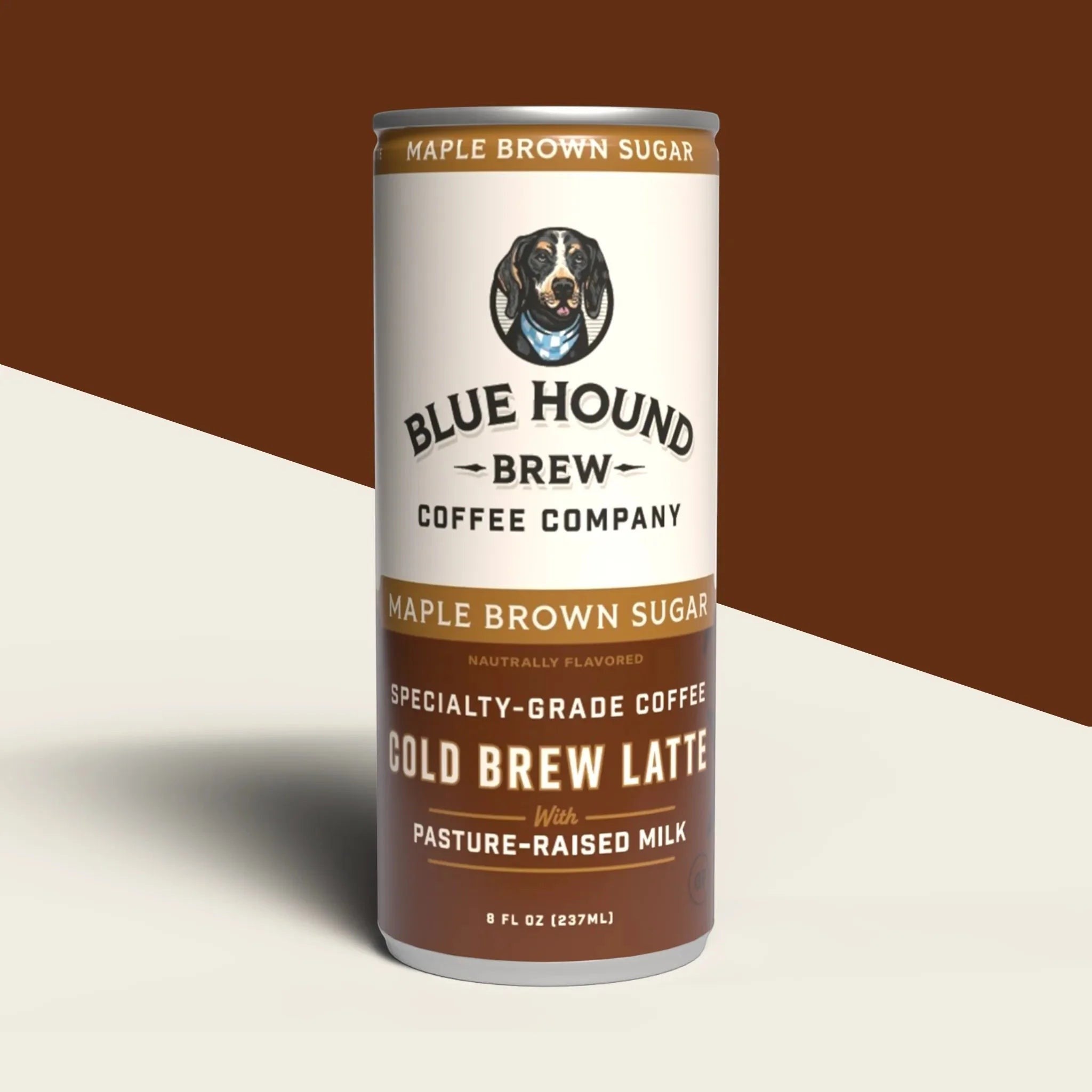 The Hocking Hills Store Maple Brown Sugar Cold Brew Latte can with pasture-raised milk and smooth cold brew.
