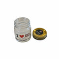 The Hocking Hills Store mason jar shot glass with I love Hocking Hills, Ohio graphic and gold lid.