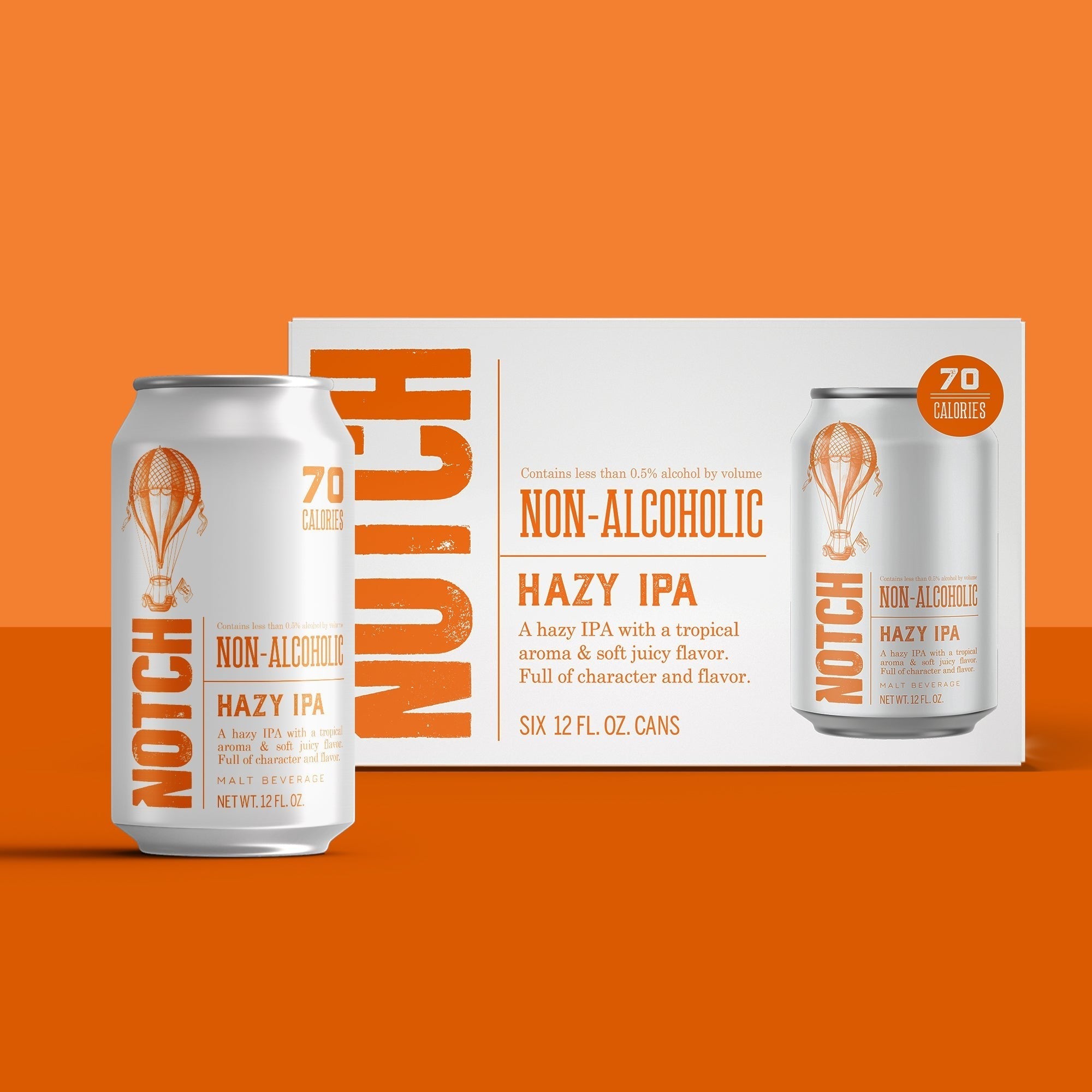 The Hocking Hills Store Non-Alcoholic Hazy IPA 6-pack of 12oz cans with tropical aroma and soft juicy flavor.