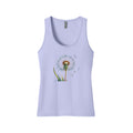 The Hocking Hills Store Dandelion Tank in light purple featuring a detailed dandelion seed head graphic print
