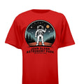 The Hocking Hills Store red youth t-shirt with astronaut graphic and John Glenn Astronomy Park text.