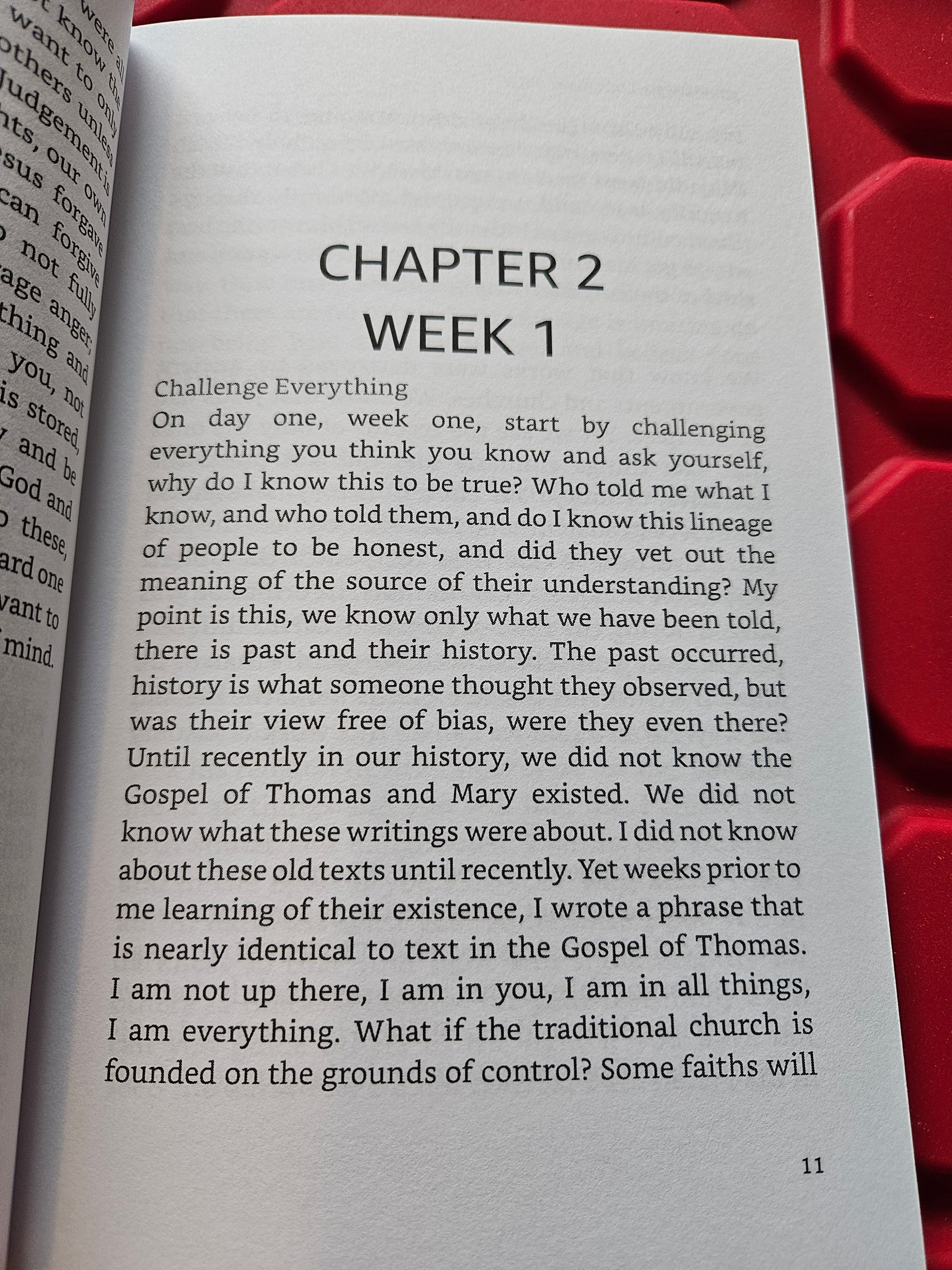 The Hocking Hills Store's 'Will Your Journey Matter' book, Chapter 2, Week 1, focusing on challenging beliefs and self-discovery.
