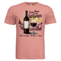 The Hocking Hills Store unisex triblend t-shirt with a graphic of a wine bottle, glass, and vineyard scene. Text reads 'I Am Here for the Wineries Hocking Hills Ohio'.