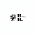 The Hocking Hills Store black and white bumper sticker with stylized tree and logo. Durable vinyl.